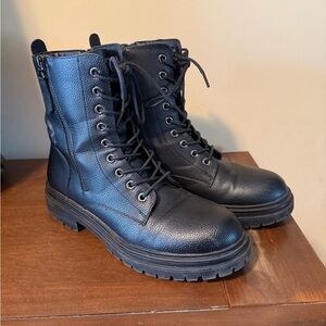 Black combat style boots